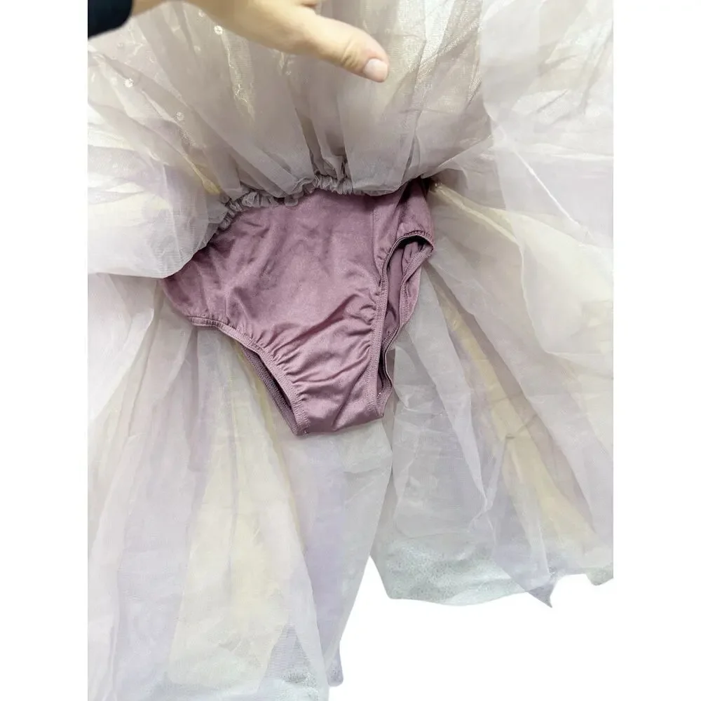 Weissman Dance Costume Pointe Ballet Purple Gold Sparkle‎ Dress Child Medium